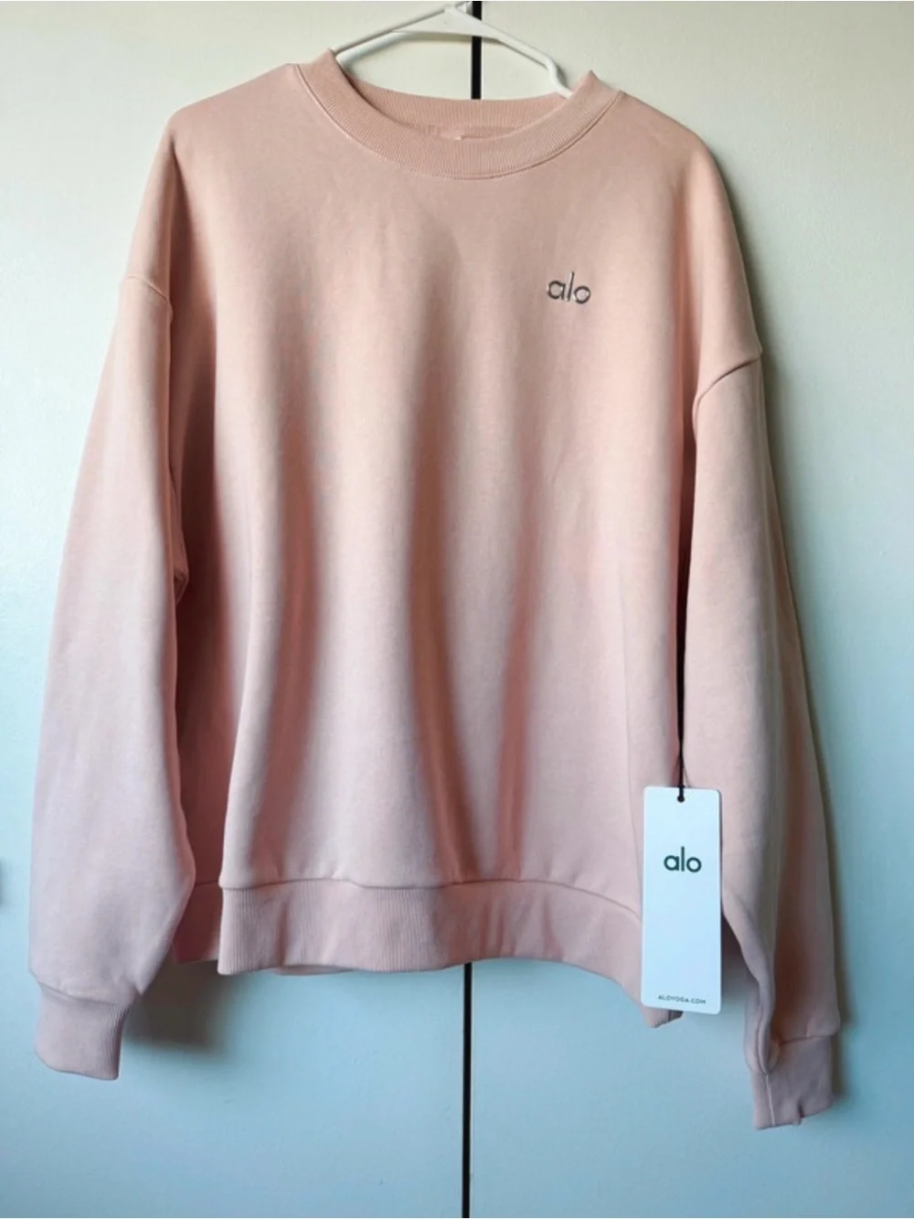 ALO Yoga Pink Quartz Oversized Crew Sweatshirt & Sweatpants Sz M Crewneck SZ L